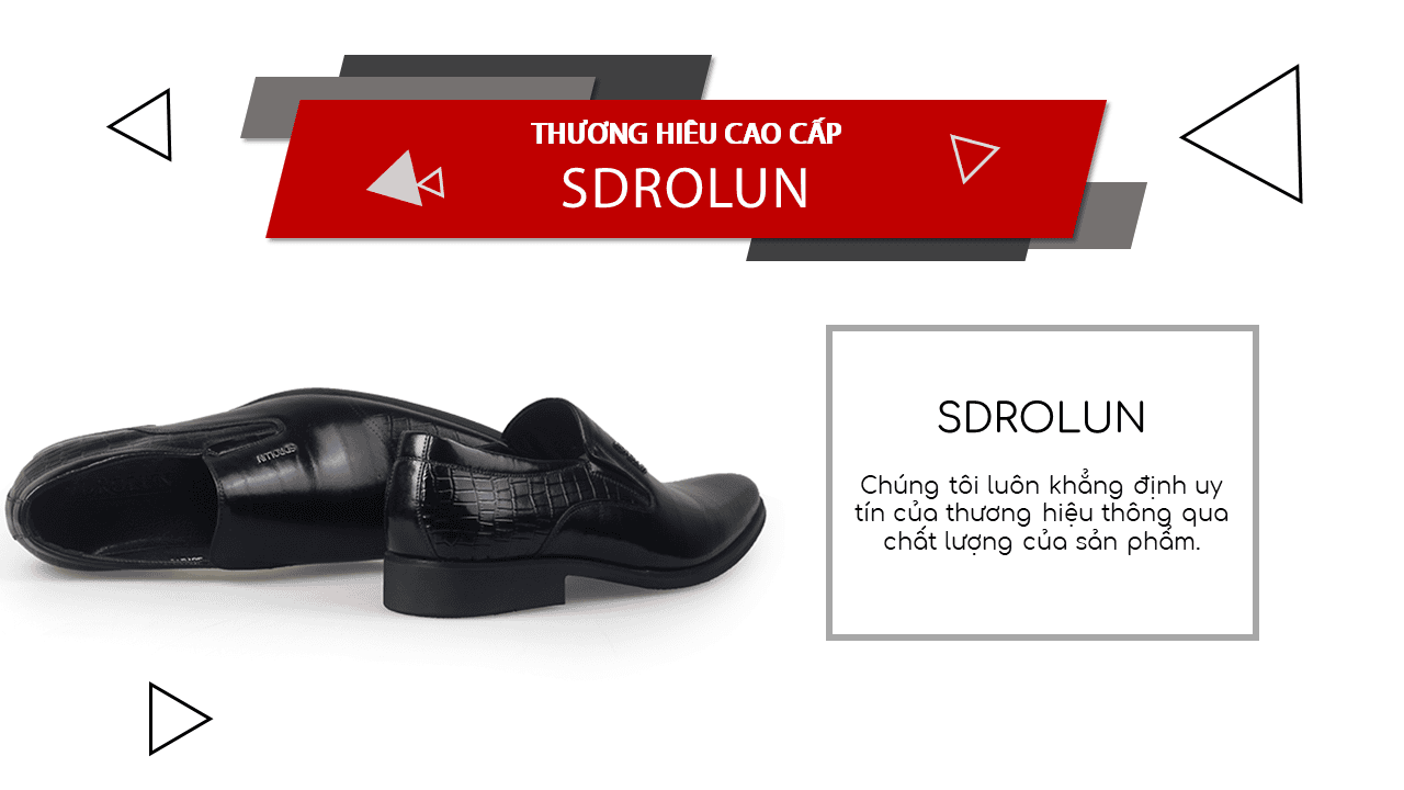 Giày lười sdrolun nhập khẩu đen ánh quang 2018; Mã số GL30095170D11